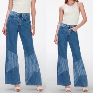 7 For All Mankind Blue BABE STAR Wide Leg Jeans